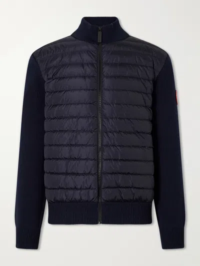 Canada Goose Hybridge Slim-fit Quilted Down Shell And Merino Wool Jacket In Animal Print