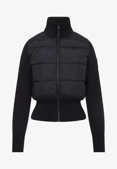 Canada Goose Short Quilted Down Jacket Long Sleeves In Black