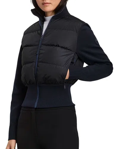Canada Goose Hybridge Wide Quilt Knit Down Jacket In Black