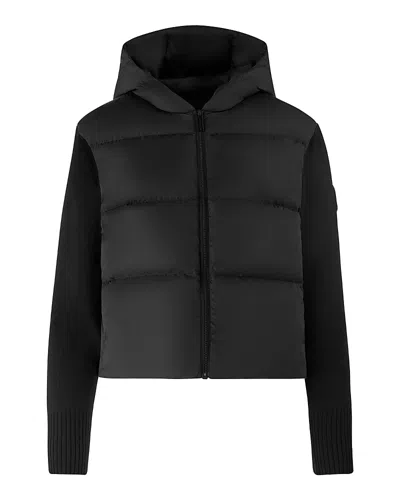 Canada Goose Hybridge Wide Quilt Knit Hoodie In Black