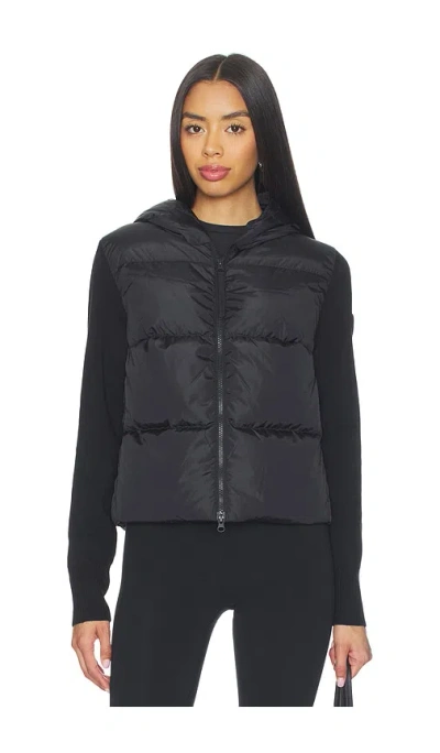 Canada Goose Hybridge Wide Quilt Knit Hoodie In Black