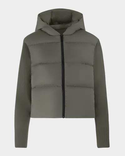 Canada Goose Hybridge Wide Quilt Knit Hoodie In Green