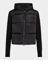 Canada Goose Hybridge Wide Quilt Knit Hoodie Jacket In Black