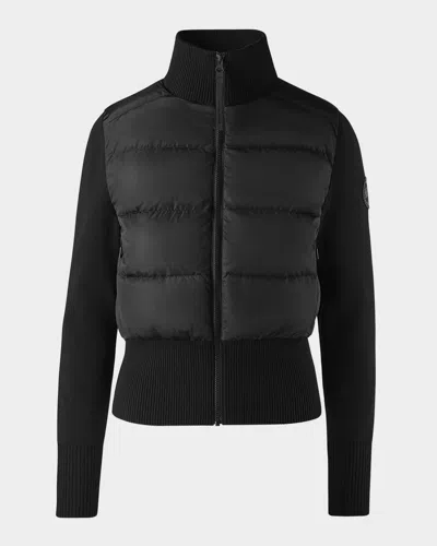 Canada Goose Hybridge Wide Quilt Knit Jacket In Black