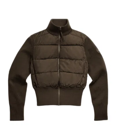 Canada Goose Hybridge Wide Quilt Knit Jacket Tonal Disc In Brown