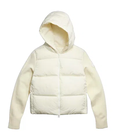 Canada Goose Hybridge Wide Quilted Knit Down Jacket In Neutral
