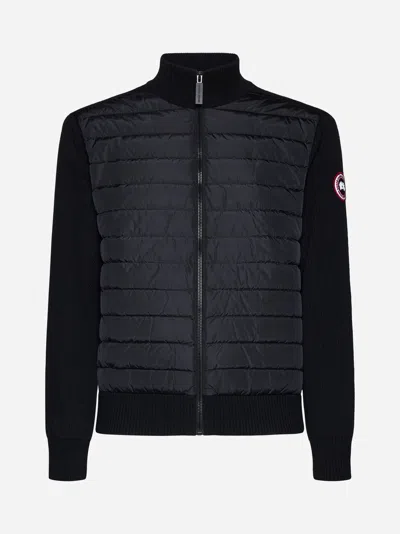 Canada Goose Hybridge Wool And Quilted Nylon Jacket In Black