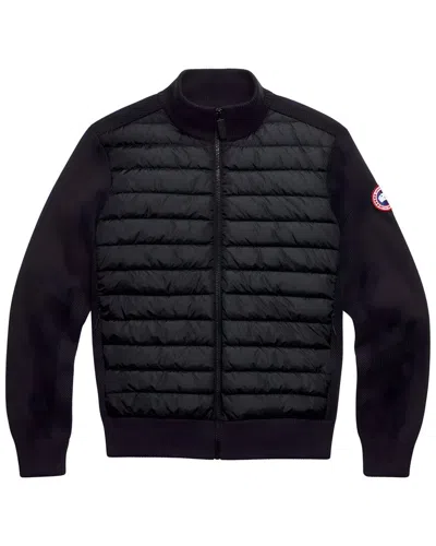 Canada Goose Quilted Front Coat Ribbed Cuffs Hem In Blue