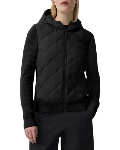 Canada Goose Hybridge Wool Knit Hoodie In Black