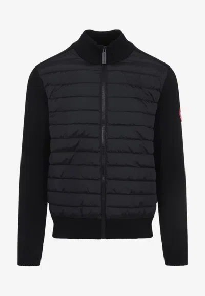 Canada Goose Hybridge Wool Knit Jacket In Black