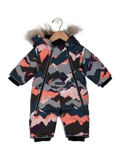 Pre-owned Canada Goose Babies' Infants Boys' Camouflage Lamb Snowsuit W/tags In Blue/pink