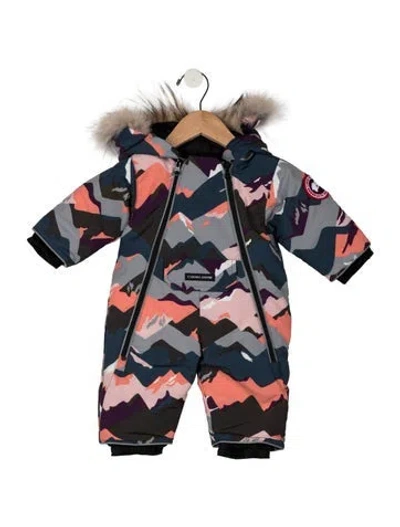 Pre-owned Canada Goose Babies' Infants Boys' Camouflage Print Lamb Snowsuit W/tags In Blue/pink
