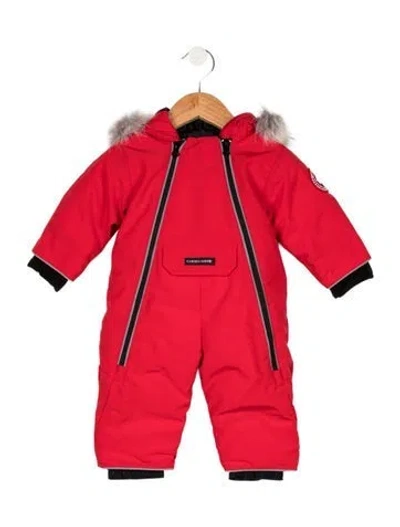 Pre-owned Canada Goose Babies' Infants Boys' Lamb Snowsuit W/tags In Red