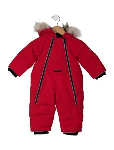 Pre-owned Canada Goose Babies' Infants Boys' Lamb Snowsuit W/tags In Red