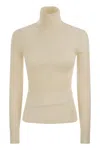 Canada Goose Ivory High Collar Wool Turtleneck Jumper For Women In Ivory