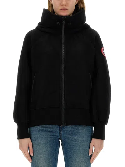 Canada Goose Jacket With Logo In Nero