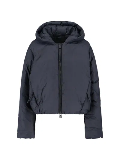 Canada Goose Hooded Jacket With Elasticated Cuffs And Pockets In Blue
