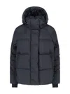 Canada Goose Versatile Hooded Quilted Jacket And Pockets In Black