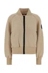 Canada Goose Beige Wool Blend Sierra Fleece Bomber Jacket In Brown