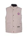 Canada Goose Mens Freestyle Padded Slim-fit Shell-down Gilet Limestone In Sand