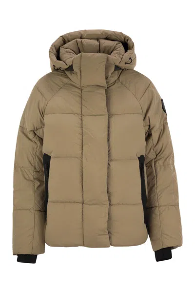 Canada Goose Junction - Parka Down Jacket With Black Logo In Brown