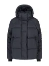Canada Goose Versatile Hooded Quilted Jacket And Pockets In Black
