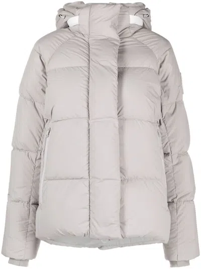 Canada Goose Logo-patch Padded Jacket In Grau