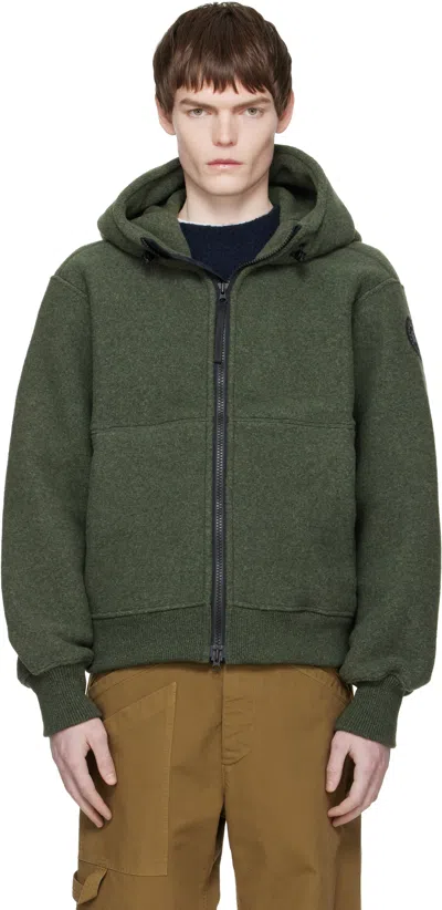Canada Goose Khaki 'black Label' Chilliwack Fleece Bomber Jacket In Green