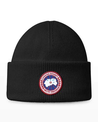 Canada Goose Kid's Arctic Disc Toque Beanie Hat In Black