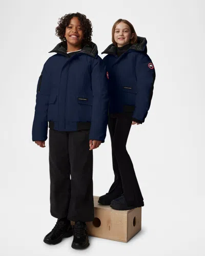 Canada Goose Kid's Chilliwack Hooded Down Bomber Jacket In Atlantic Navy