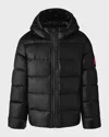Canada Goose Kids Crofton Down Hooded Jacket In Black