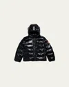 Canada Goose Kid's Crofton Striped Logo Quilted Jacket In Noir