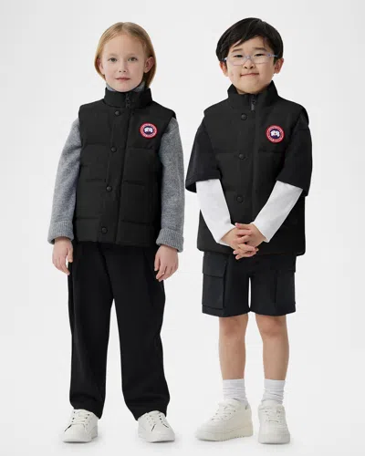Canada Goose Kid's Vanier Vest W/ Logo Patch Vest In Black