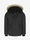Canada Goose Kidlogan Down Parka S Black In Black