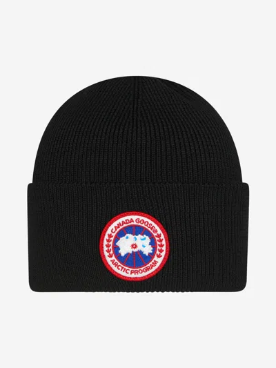 Canada Goose Ribbed Knit Toque With Folded Cuff In Black