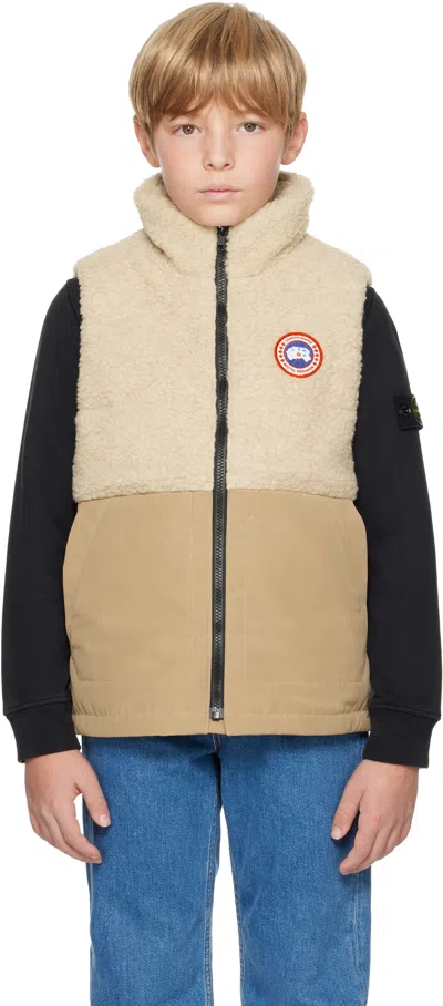 Canada Goose Kids Beige Elora Down Vest In 1684 Light Tan/tan