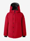 Canada Goose Kids Down Padded Logan Parka Jacket In Red