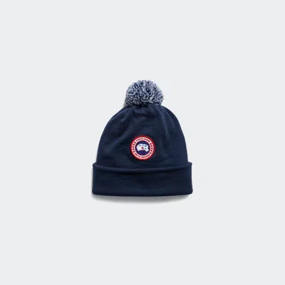 Canada Goose Kids Merino Pom Toque In Blue