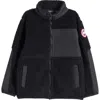 Canada Goose Kids Black Simcoe Zip Up Fleece Sweater In Black - Noir