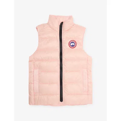 Canada Goose Kids' Youth Crofton Padded Shell-down Gilet In Pink Lemonade-limonade