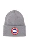 Canada Goose Wool Arctic Beanie Hat With Folded Cuff In Grey