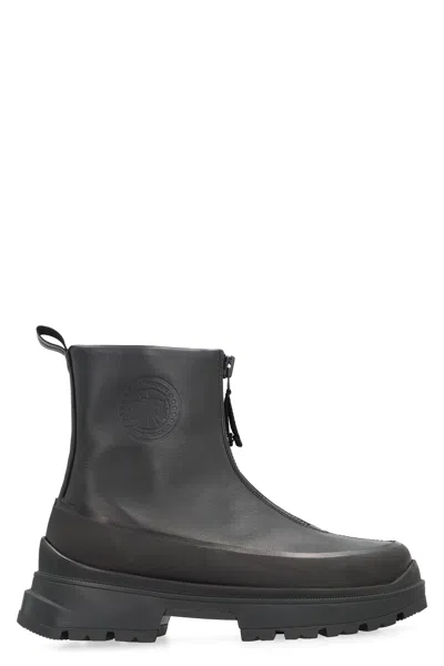 Canada Goose Kya Leather Ankle Boots In Black
