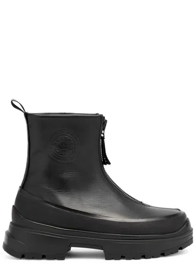 Canada Goose Kya Leather Ankle Boots In Black