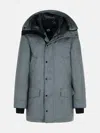 Canada Goose 'langford' Grey Recycled Wool Blend Parka In Grey