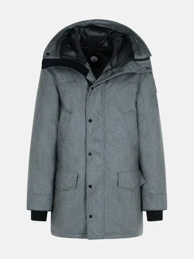 Canada Goose 'langford' Grey Recycled Wool Blend Parka