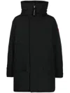 Canada Goose Long Hooded Parka Coat Featuring Pockets In Black