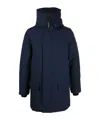 Canada Goose Navy Blue Logo Detail Parka Jacket In Blue
