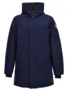 Canada Goose High-collar Down Jacket With Concealed Front Zipper In Blue