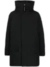 Canada Goose Long Hooded Parka Coat Featuring Pockets In Black