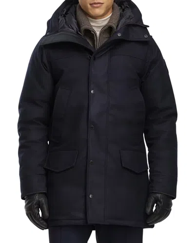 Canada Goose Langford Wool-blend Down Parka In Black